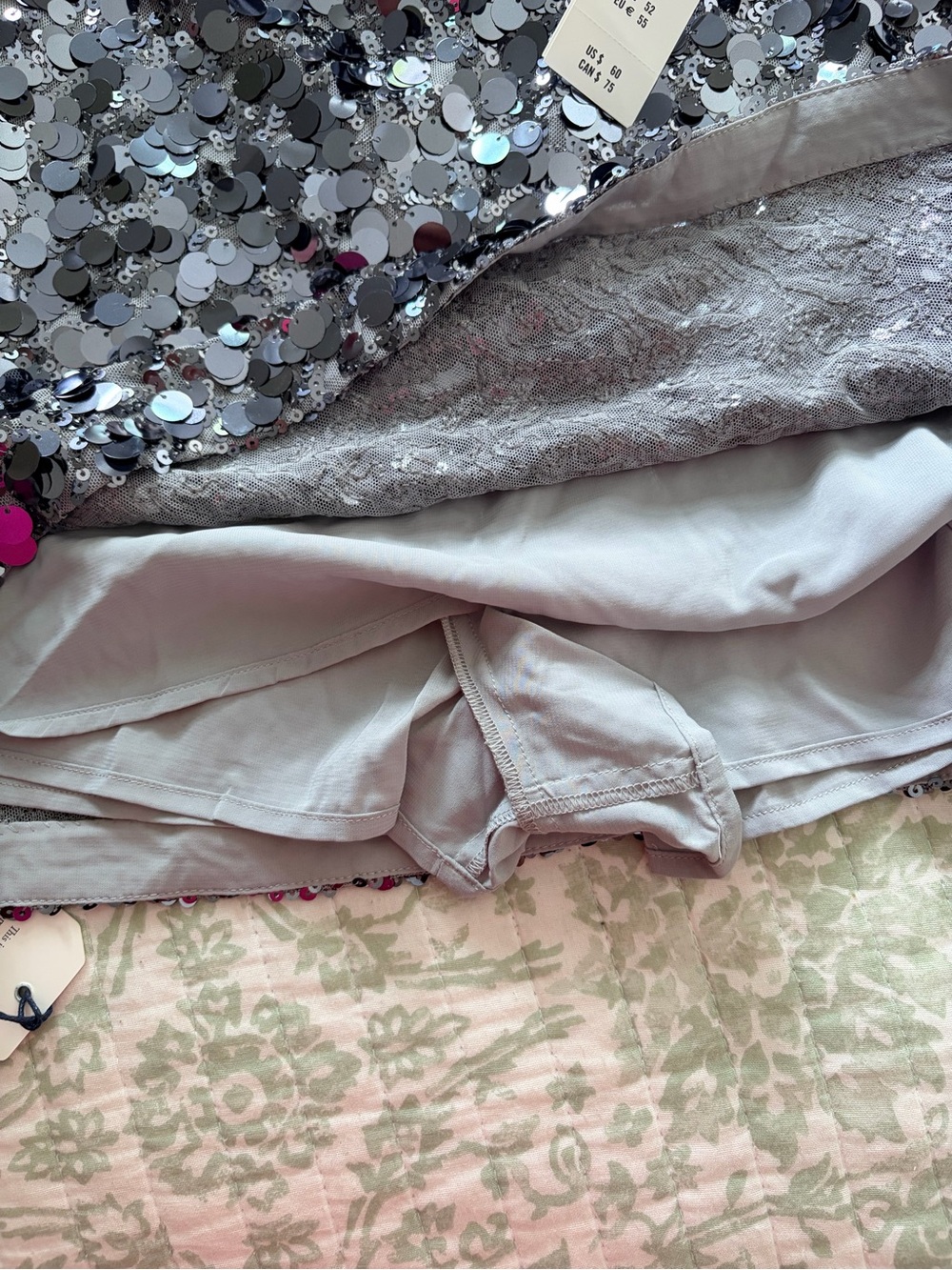 Abercrombie & Fitch Silver Sequin Mini Skirt - Picture 5 of 5